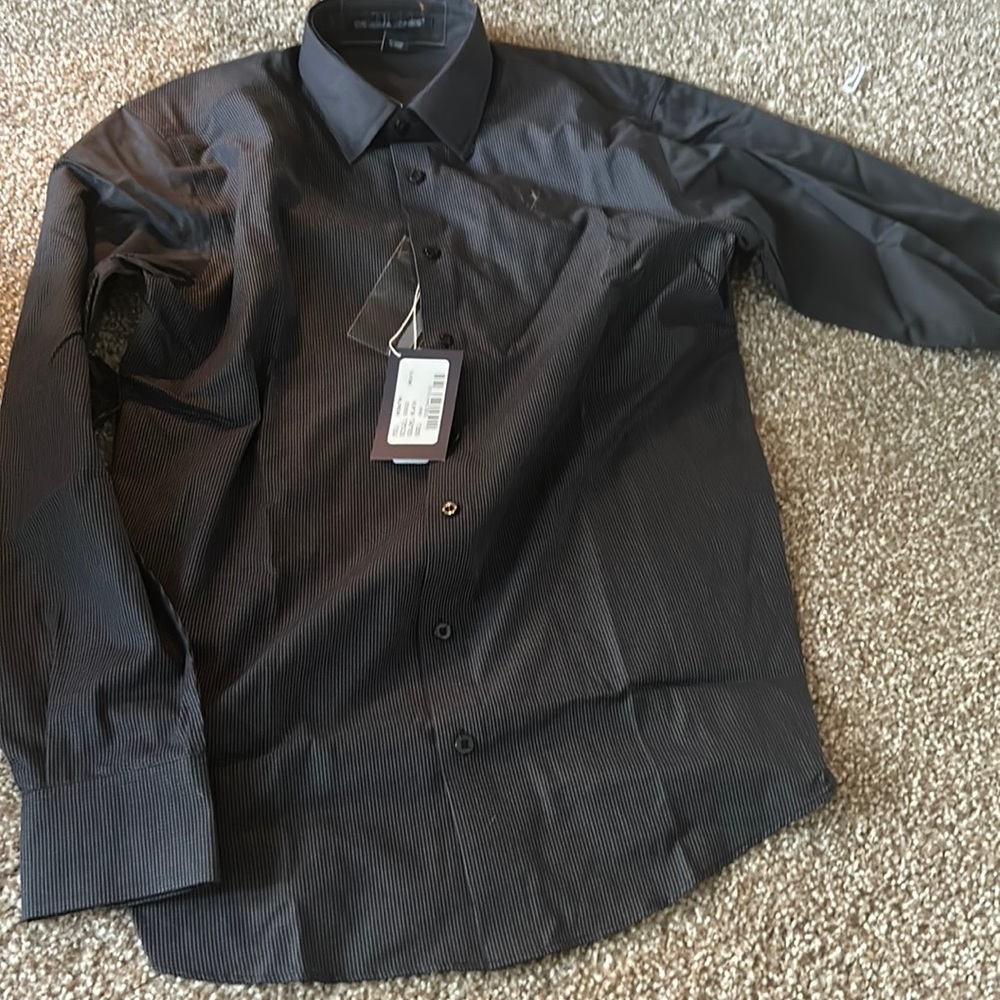 Never worn men’s black long sleeve button down